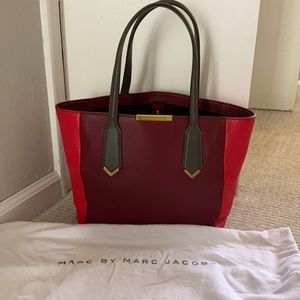 Marc by Marc Jacobs red leather small tote